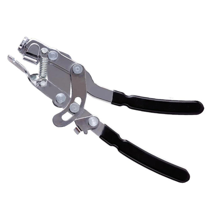 The 3rd Hand Bike Tool features black rubber handles and a spring mechanism, ideal as a cable clamp plier for bike repairs—a helpful third hand tool shown on a white background.