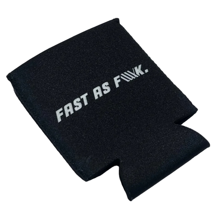 Keep your drink cold and your style bold with the LUXBMX Stubby Cooler / Fast As F-LUX—a black insulator featuring "FAST AS F-LUX" in bold white letters.