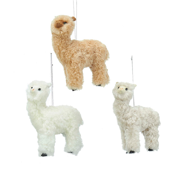 Fuzzy Alpaca 3 Assorted Ornament For Christmas Tree