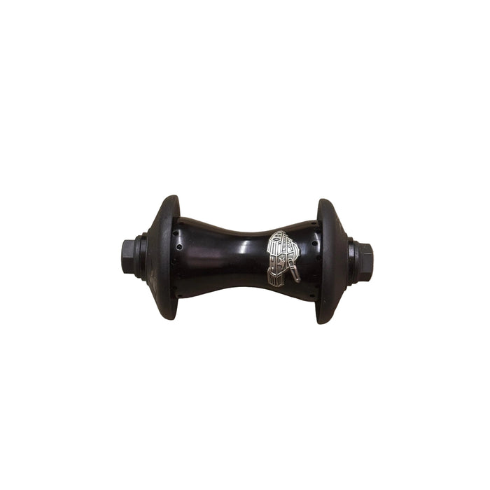 The Animal Sherman Front Hub is a black premium front bicycle hub with bolt-on axles, sealed bearings, and a logo, displayed against a white background.