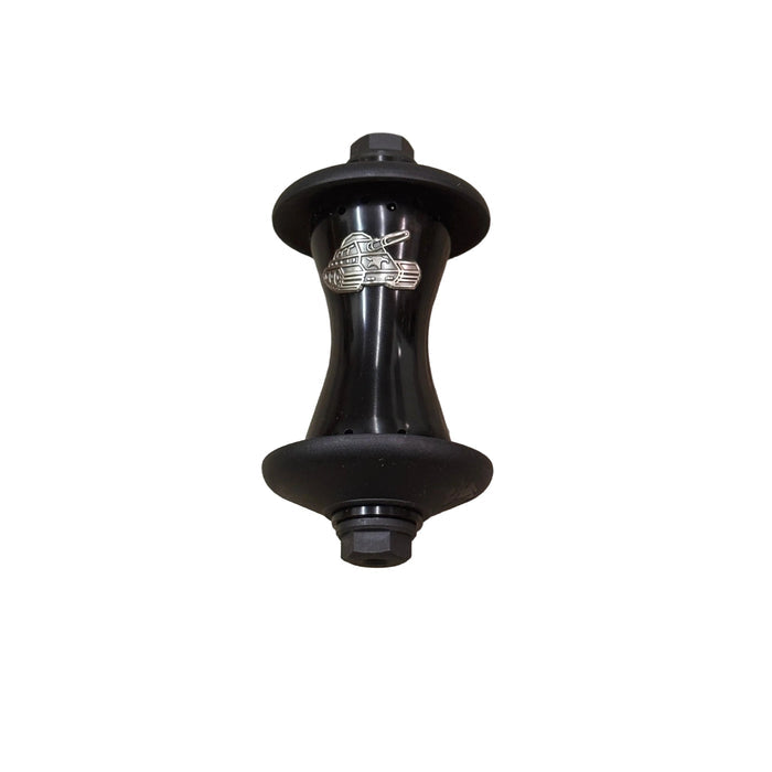 The Animal Sherman Front Hub features a black premium design with sealed bearings and a silver logo in the center, shown against a plain white background.