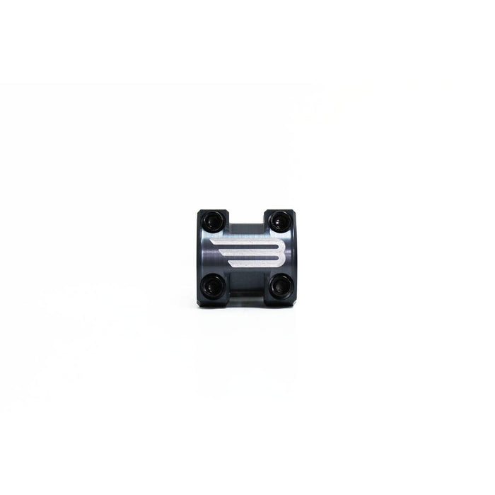 The Beringer Elite Frontload Stem for BMX bikes, shown with four black bolts, is a precision race component displayed against a white background.