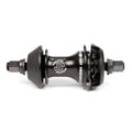 The BSD Revolution Rear Freecoaster Hub boasts a stylish black anodized finish, features a planetary clutch system, hexagonal ends and bolts, and is labeled "Revolution" on a crisp white background.