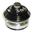 A close-up view of the Cane Creek Spec Integrated IS41 Headset, featuring a black and metallic body with white printed markings on its top surface.