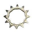The CNC 1/2x1/8 HG Cassette Cog—a metallic, heat-treated chromoly 12-tooth cog compatible with 1/2x1/8 chains—is shown on a white background.