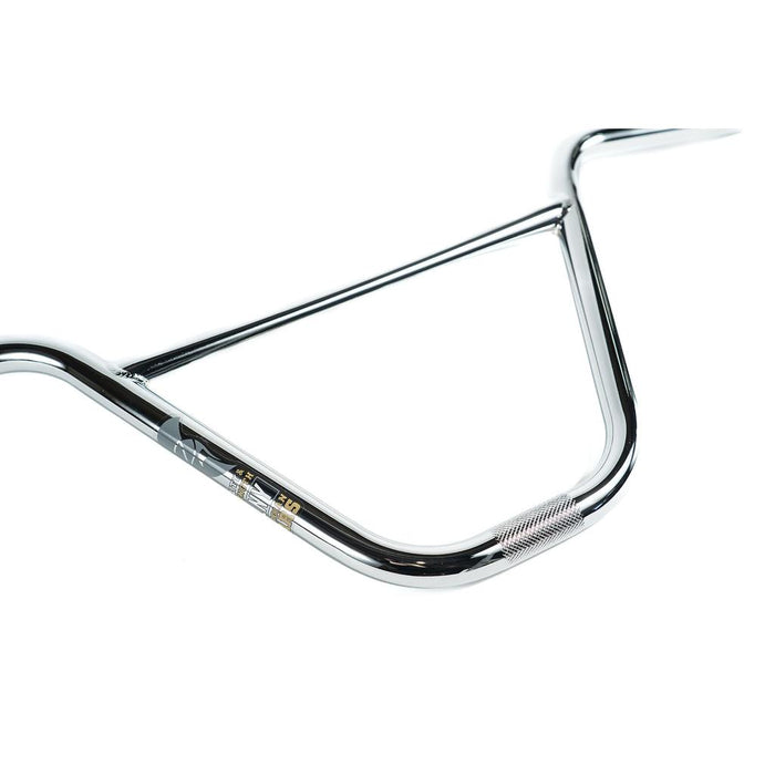 Colony Guardian Bars (22.2mm Clamp) made from heat-treated 4130 chromoly, featuring a knurled grip area and a small black and white sticker on the left side, shown isolated on a white background.
