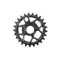 The Colony RS6 Sprocket is a black metal BMX sprocket with 25 teeth, showcasing cut-out geometric patterns and labeled with “RS25T” and “COLONY.” Crafted from robust 7075T6 Alloy for exceptional strength, this sprocket blends eye-catching design with high-performance materials, making it a top choice for upgrading your BMX setup.