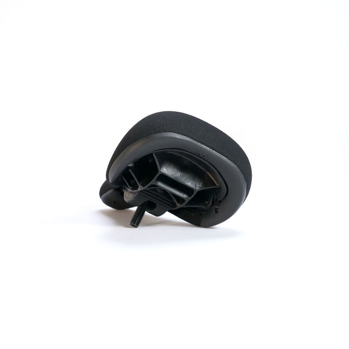 A Colony Sigil Pivotal Seat (Sean Gardner Signature) in black, featuring a visible mounting bolt, is shown upside down on a white background.