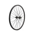 A DRS Mini Front Wheel, black, with a 20 x 1 1/8" rim and sealed bearing hub is shown at an angle on a white background.