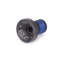 The Eclat Spire Crank Bolt is black and blue, crafted from 4130 Chromoly with a hex socket head and "48T" engraving—engineered for a perfect fit with Eclat Spire Cranks.