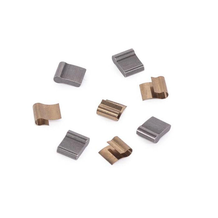 The ECLAT Cortex CS Pawl/Spring Set includes seven small, curved metal clips in silver and bronze—perfect as replacement springs or pawls for the Eclat Cortex CS Hub—displayed on a white background.