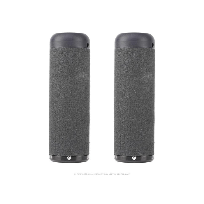Two identical Eclat Emery Grit Alloy Flatland Pegs (Pair), black and cylindrical, stand upright side by side against a white background.