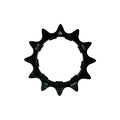 The Eclat Exile Chromo Cassette Rear Sprocket, a black metal BMX cog with 17 teeth, is shown isolated on white. It features "Eclat", "Exile", "17T", and "CNC" engravings, compatible with Shimano HG-style and Exile Cassette hubs.