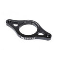 The Eclat Gyro Rotor Plate is a black CNC-machined metal alloy sprocket guard with three mounting holes and "ECLAT" branding on the side, displayed against a white background.