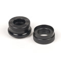 The Eclat Kolibri Cone Set includes two black, round metal knurled thumb nuts with textured edges, perfect as replacement cones or bike hub parts for your Kolibri rear hub, shown side by side on a white background.