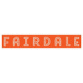 The Fairdale Handy Banner is a rectangular orange vinyl banner with "FAIRDALE" in large, white outlined letters and diagonal lines. Featuring four corner holes for easy hanging, it's weather-resistant—ideal for workshop decor.