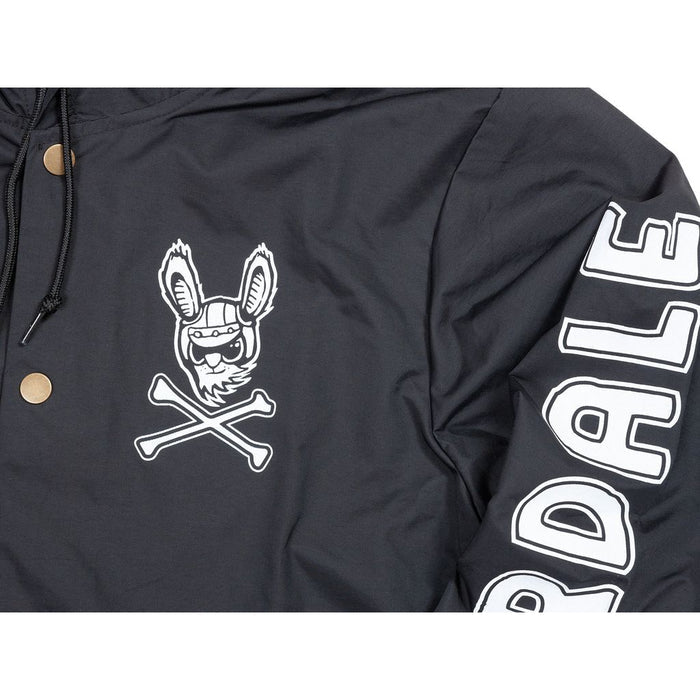 Fairdale Harerogers Windbreaker Jacket featuring a cartoon animal with a helmet above two crossed sticks on the chest and the word "DALE" in large white letters on the sleeve.