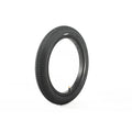 The Family F641 16 Inch Tyre stands upright on a white background, featuring a knurled tread pattern suitable for BMX bikes and offering great value for money.