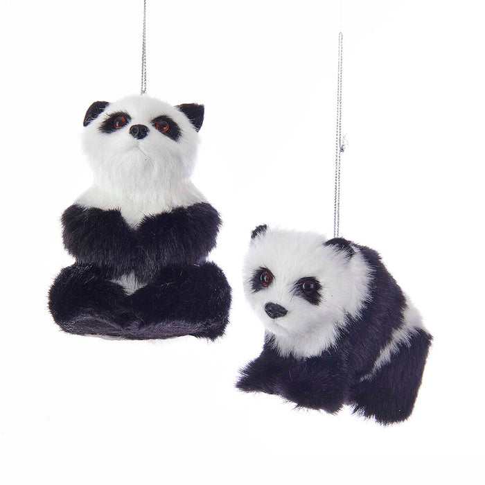 Furry Panda Bear Ornament For Christmas Tree