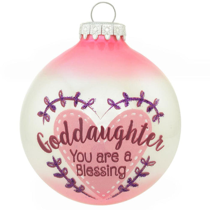 Goddaughter you are a blessing glass ornament