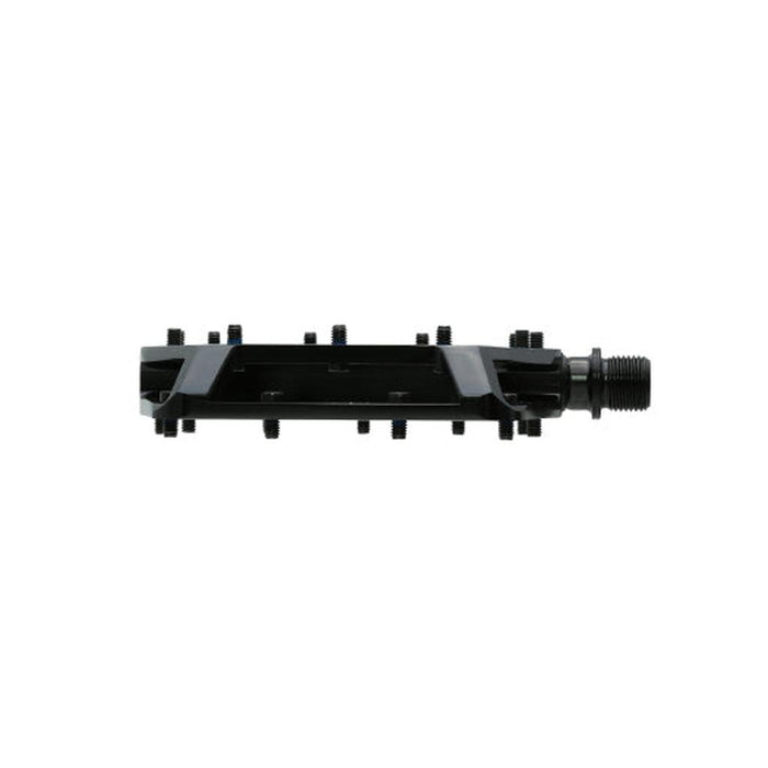 Side view of the HT AN71 Talon Pedals in black, featuring visible metal pins and a threaded spindle.