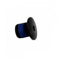 A black cylindrical plastic spool with blue thread wound around it, shown against a plain white background—ideal for use with the INSIGHT Alloy MX4 Crank Bolt M15x15x1.0 when assembling your 24mm Alloy Crank Spindle or INSIGHT MX4 2 Piece Crankset.