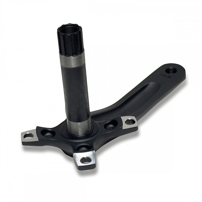 The Insight PL4 Cranks feature a lightweight metal design with a 24mm chromoly spindle, cylindrical shaft, and four-bolt 104BCD mounting pattern, shown on a white background.