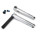 The Kink Pillar Cranks are displayed on a white background, featuring two silver crank arms, a robust chromoly spindle, and two small screws.
