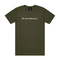 The LUXBMX Bicycle Motocross Tee Army features an olive green color with bold "Bicycle Motocross" white lettering across the chest, making it the ideal classic motocross-style t-shirt for any LUXBMX fan.