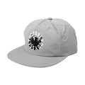 The Odyssey Bear Central 5 Panel Hat is a light gray flat-brim cap with a black and white "ODYSSEY" circular graphic on the front—an ideal fresh addition to your dome.