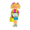 1st Day of School Ornament - White Female, Blond Hair for Christmas Tree