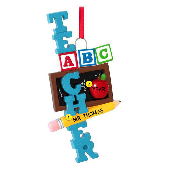 ABC Teacher Ornament for Christmas Tree