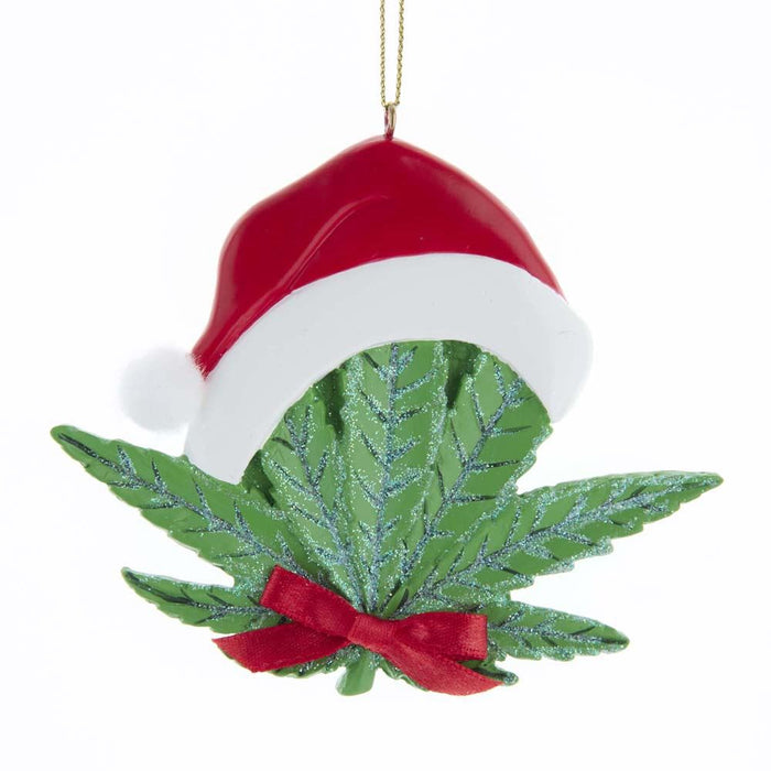 Cannabis Leaf ornament that can be personalized for your Christmas tree.