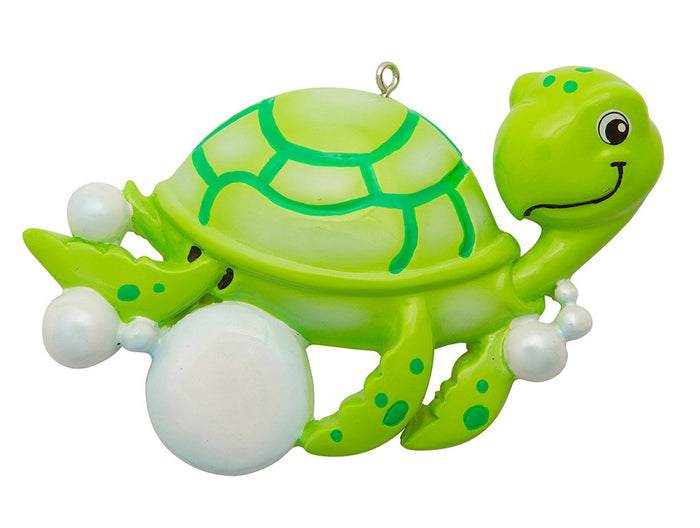 Sea Turtle with bubbles resin ornament