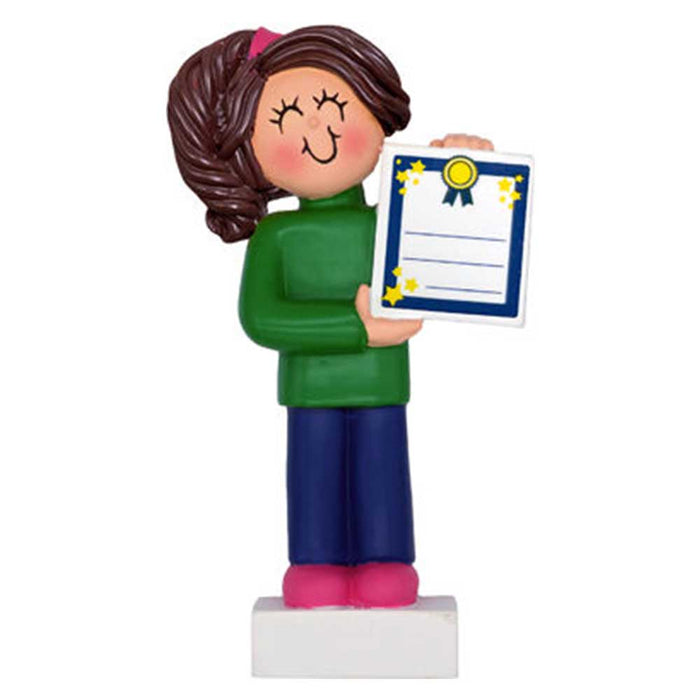 Child with Award - Female, Brunette Hair