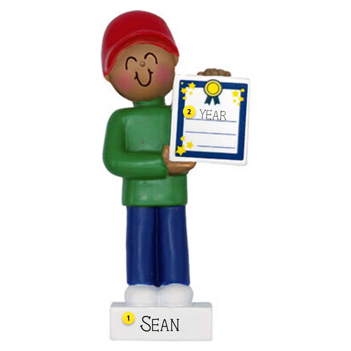Child with Award Male African American Ornament OC426MAA