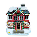 Decorated Christmas House Couple - Family of 2 - Resin personalized ornament