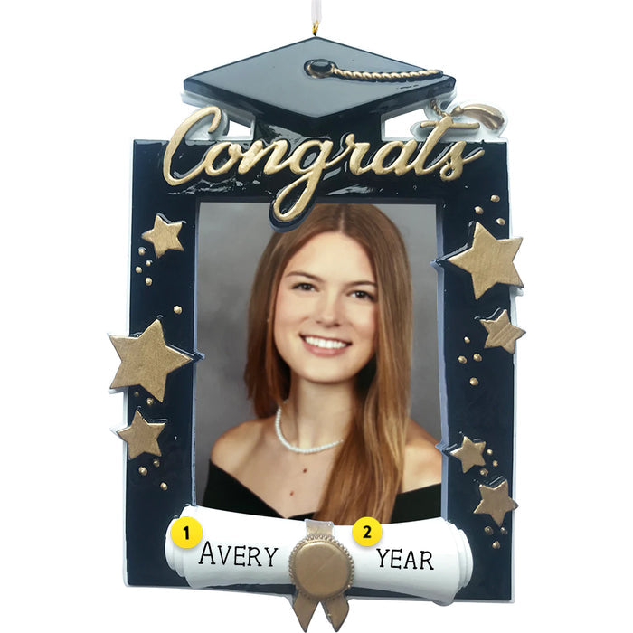 Dated and Personalized Graduation Frame Ornament for Christmas Tree