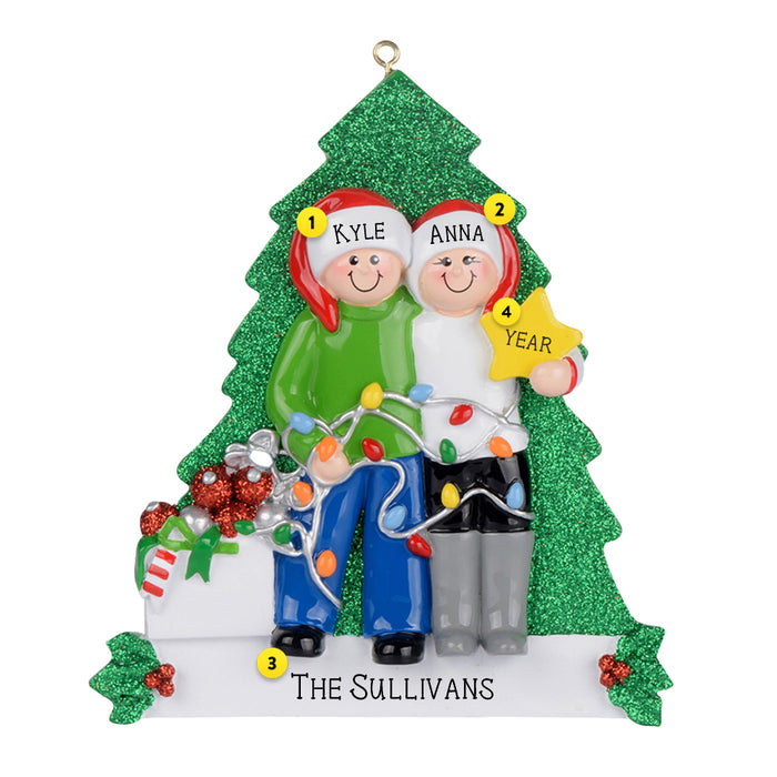 Personalized Ornament for a couple including names and dated