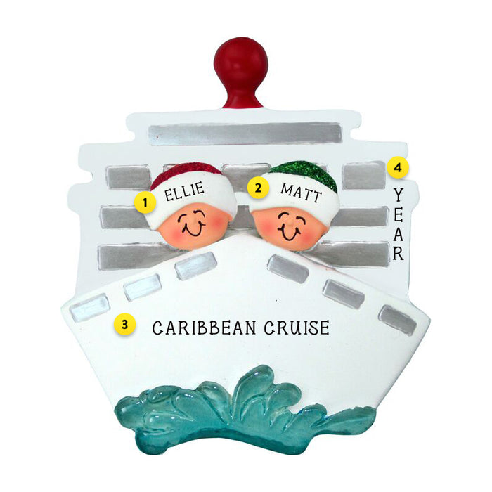 Cruise Ship Couple Ornament For Christmas Tree