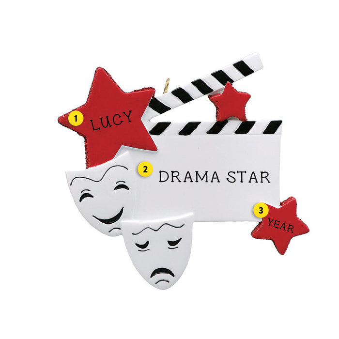 Drama Star Ornament for Christmas Tree