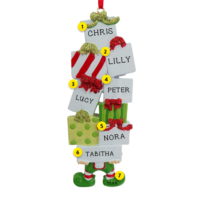 Personalized Elf Shopping Ornament