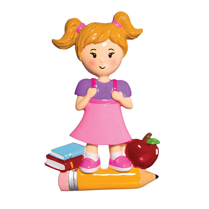 First Day Of School Ornament - Girl for Christmas Tree