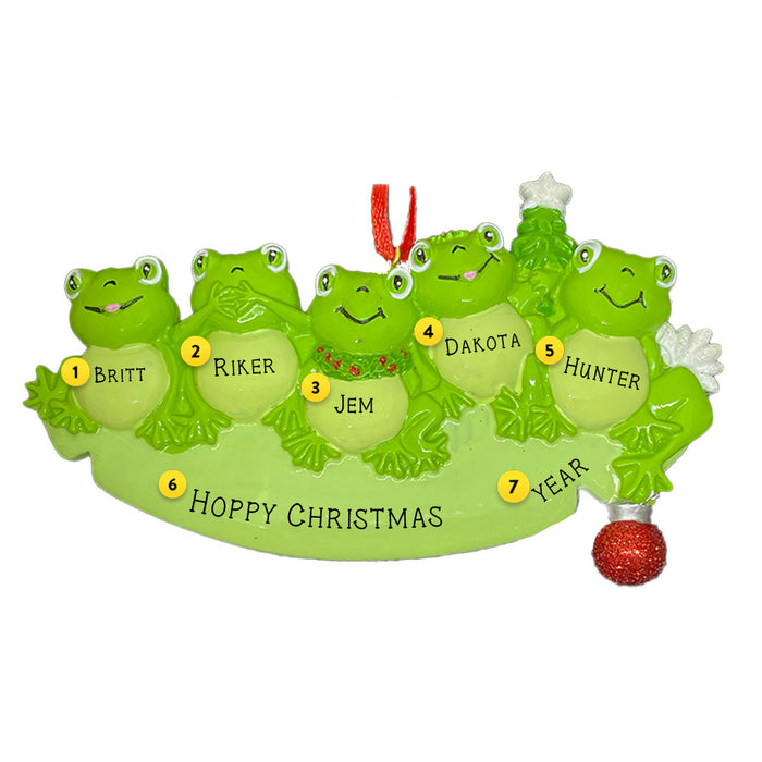 Frog Group of 5 Personalized Ornament
