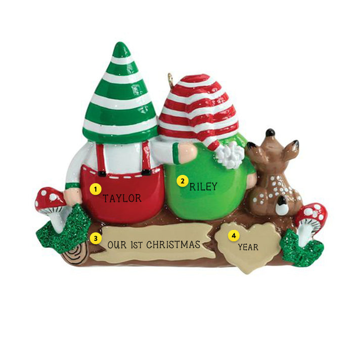 Gnome Couple Christmas Tree Ornament