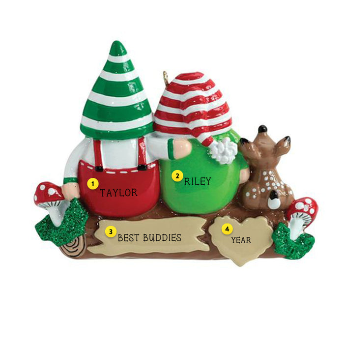 Gnome Couple Christmas Tree Ornament
