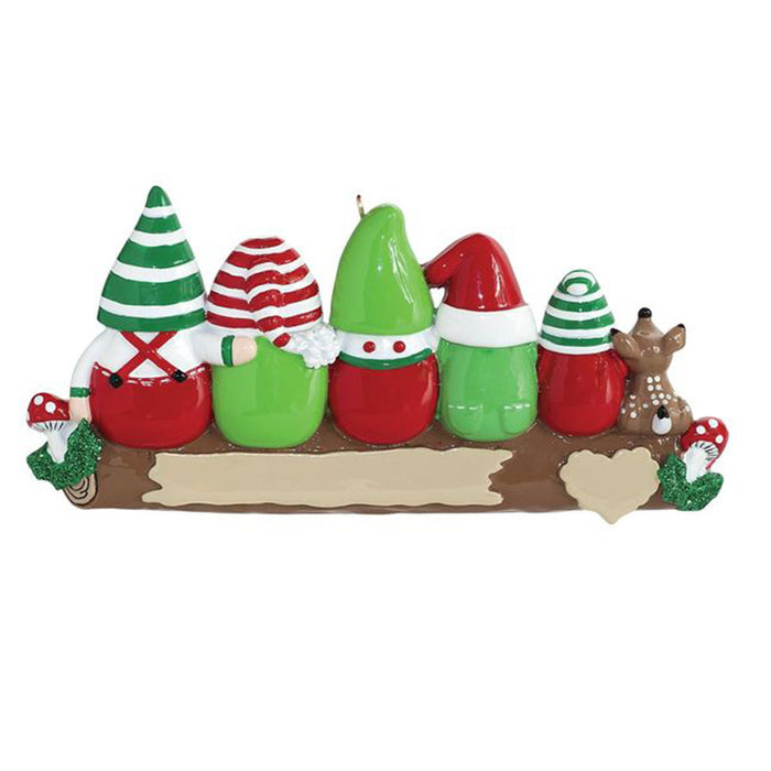 Gnome family of 5 Christmas Tree Ornament