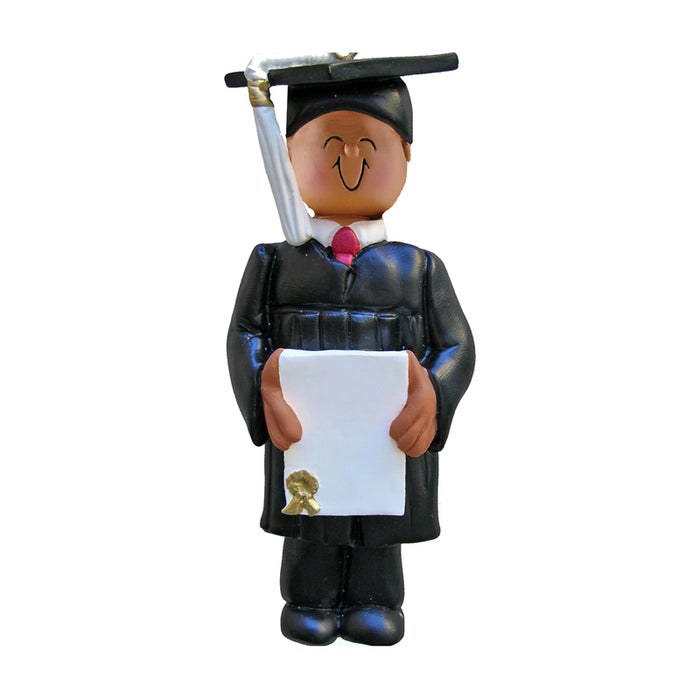 Graduate Ornament - Black Male for Christmas Tree