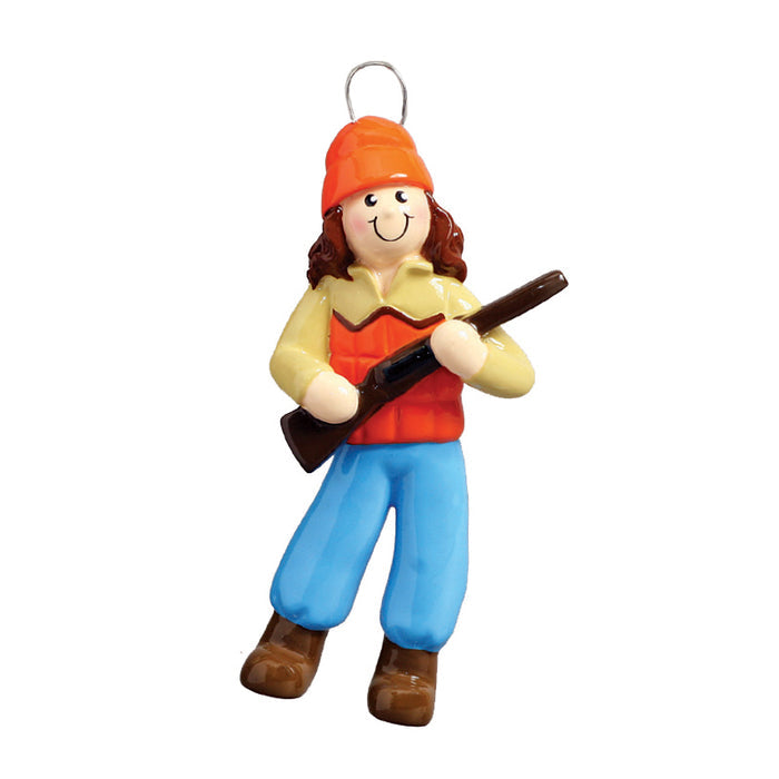 Hunting Girl Blaze Orange Ornament for Christmas Tree