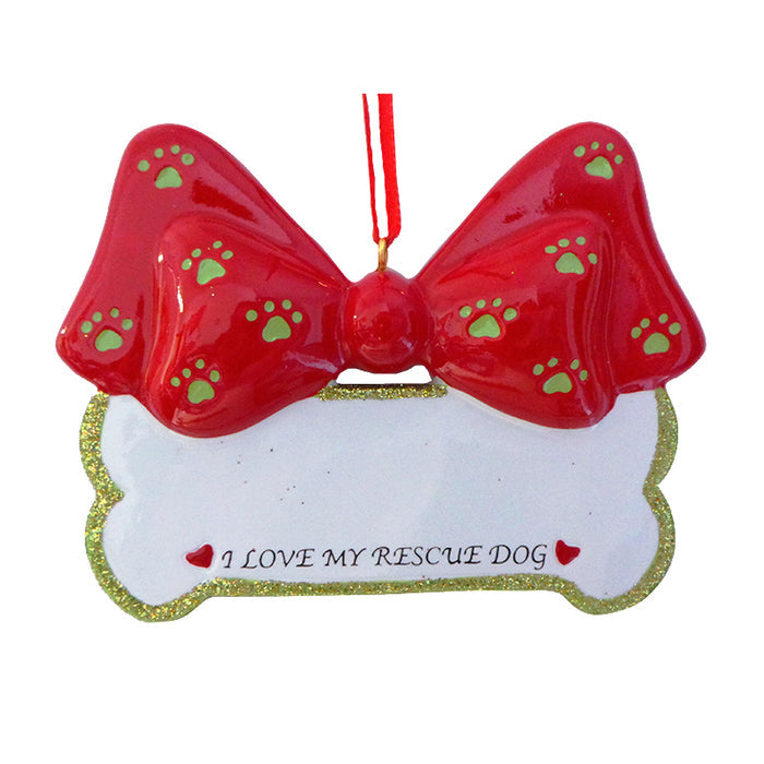 I Love My Rescue Dog Ornament for Christmas Tree